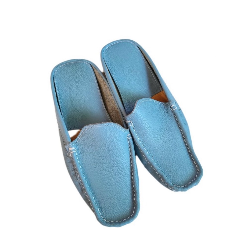 Tod's Gommino Light Blue Leather Flats